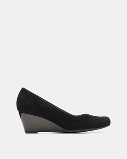 Clarks Flores Suede Wedge Shoes Wide Fit