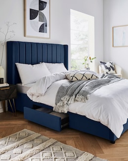 Eloise Winged Velvet Storage Bedframe