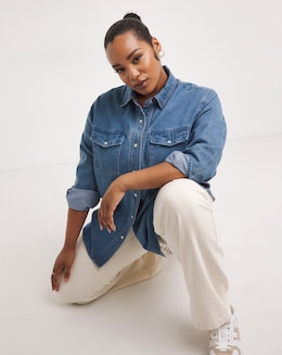 Blue Loose Fit Denim Shirt