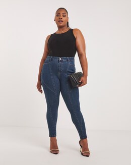 Mid Blue Seam Sculpt Skinny Jean
