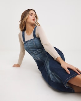 Two Tone Sculpting Maxi Denim Dress