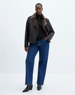 Mango Faux Shearing Aviator
