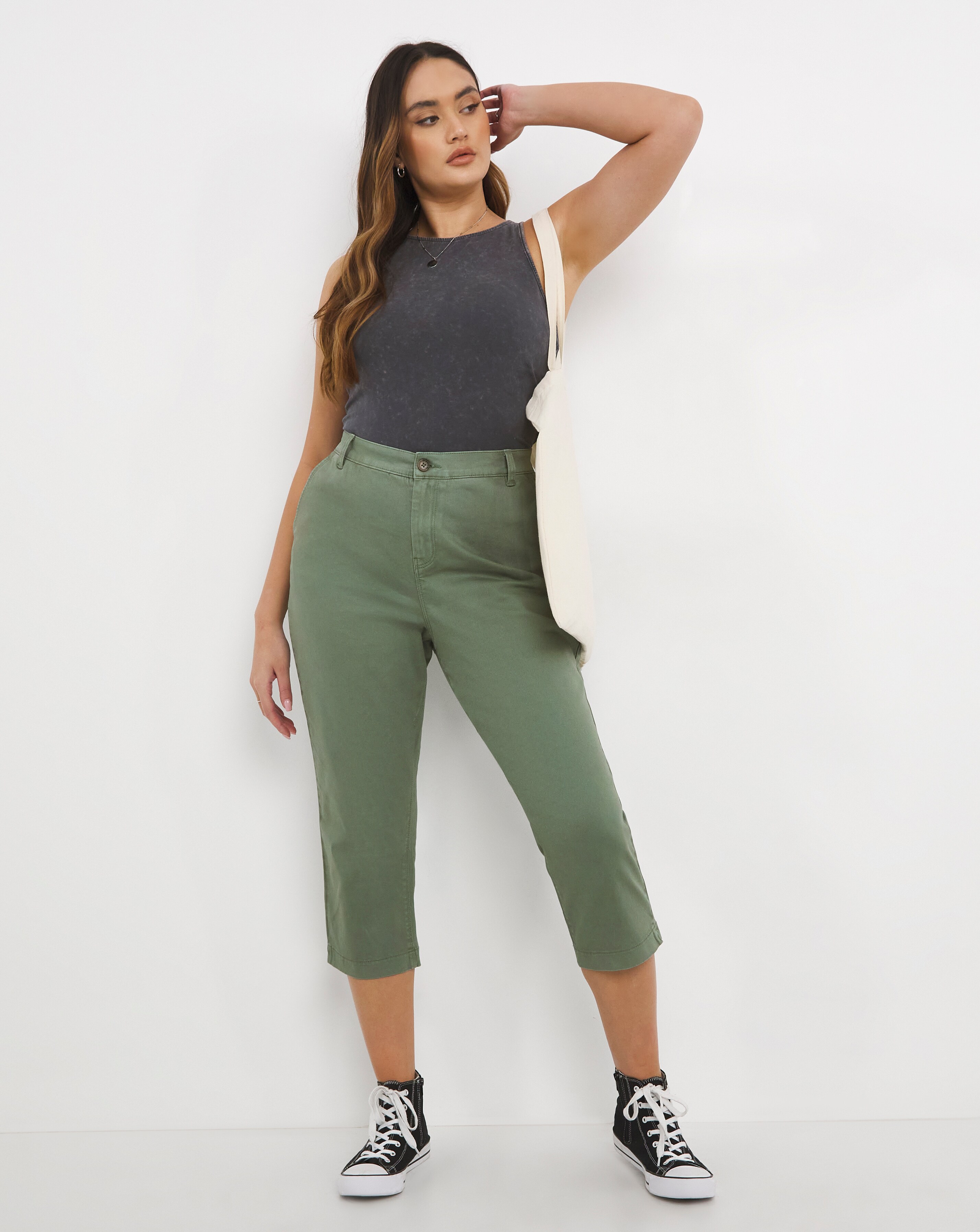 plus size cropped trousers