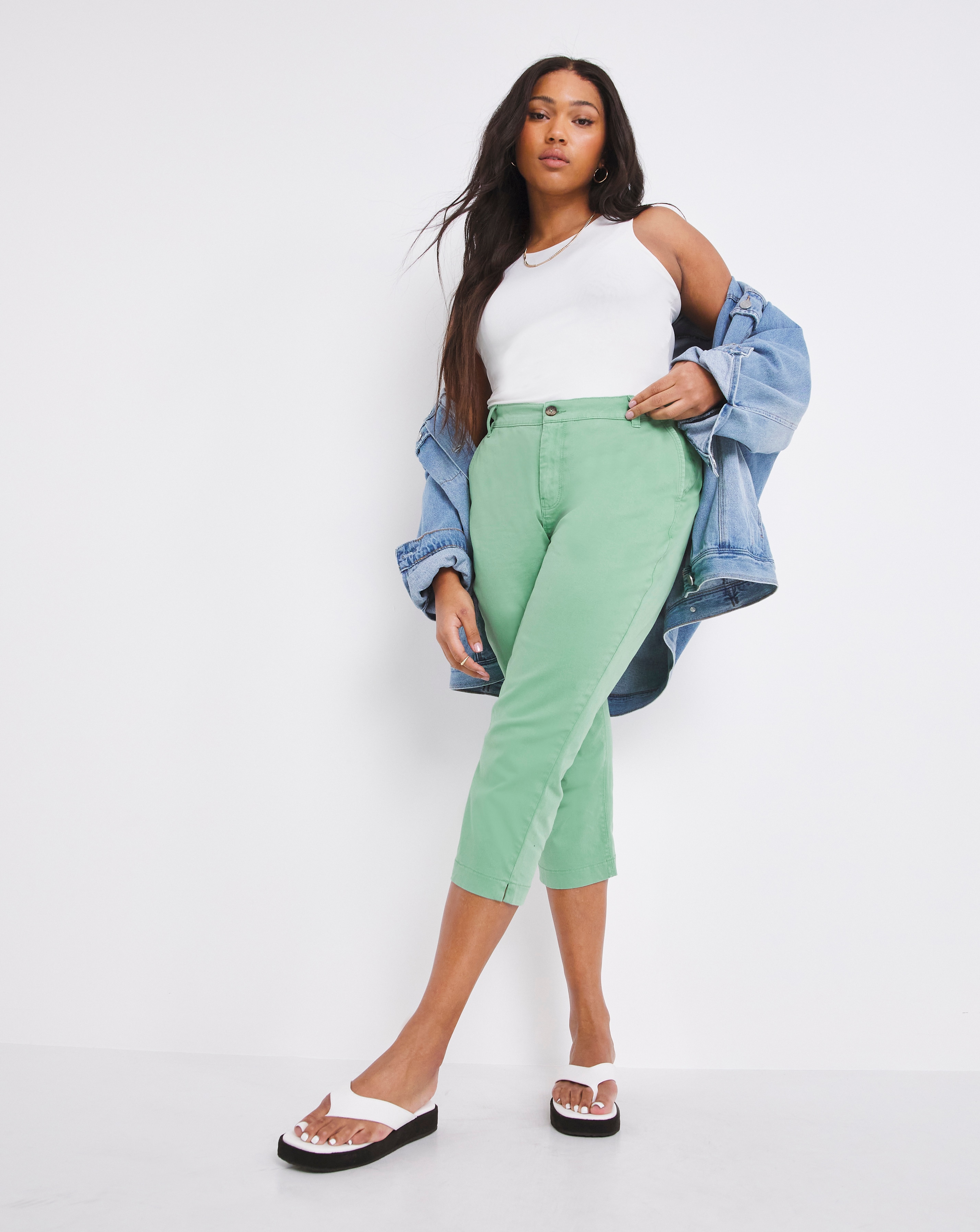plus size cropped trousers