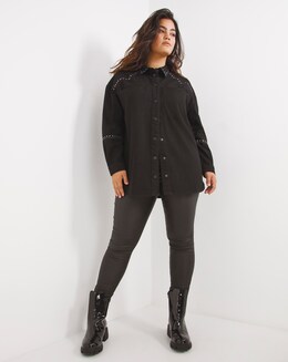 Stone Studded Shacket Co Ord