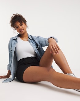 Black 24/7 Mid Shorts