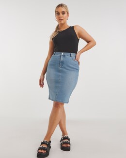 Blue 24/7 Midi Skirt