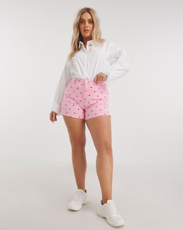 Heart Print Mom Shorts
