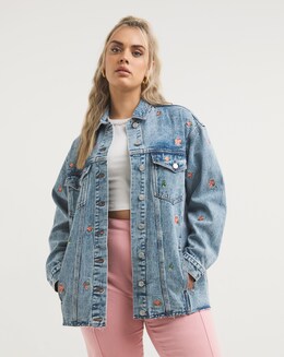Floral Embroidered Boyfriend Jacket