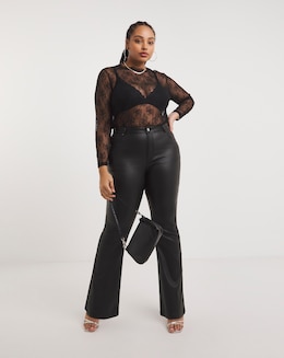 Black Coated Slim Flare