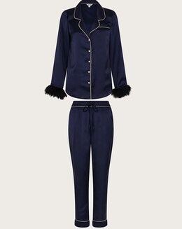 Monsoon Fia Feather Trim Pyjama Set