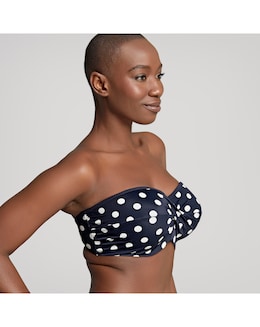 Panache Anya Riva Twist Bandeau Wired Bikini Top Navy Spot