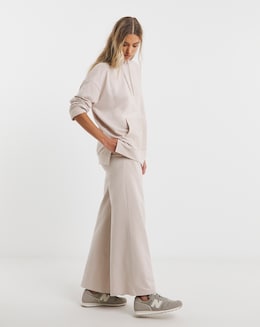 Stone Reverse Loop Back Detail Wide leg Jogger