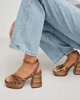 Patsy Feature Heel Sandals - Wide Fit (E)