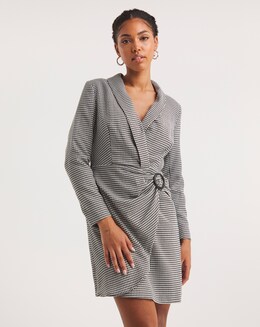 Check Twist Blazer Dress