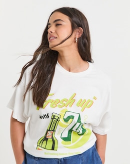 White 7UP License T-Shirt