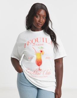 White Tequila Slogan T-Shirt