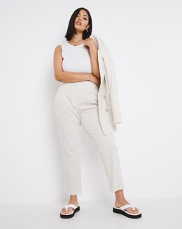 Textured Stripe Cigarette Trousers