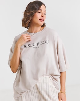 Ecru Bisou Bisou Graphic T-Shirt