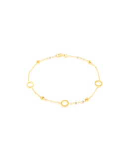 9ct Yellow Gold Circle with Bead Bracelet
