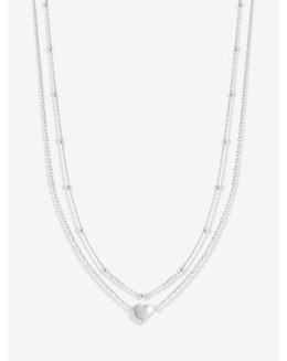 Simply Silver Polished Heart Necklace