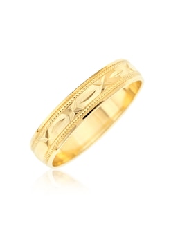 9 carat Sealed with a Kiss Diamond Cut Ladies Wedding Band