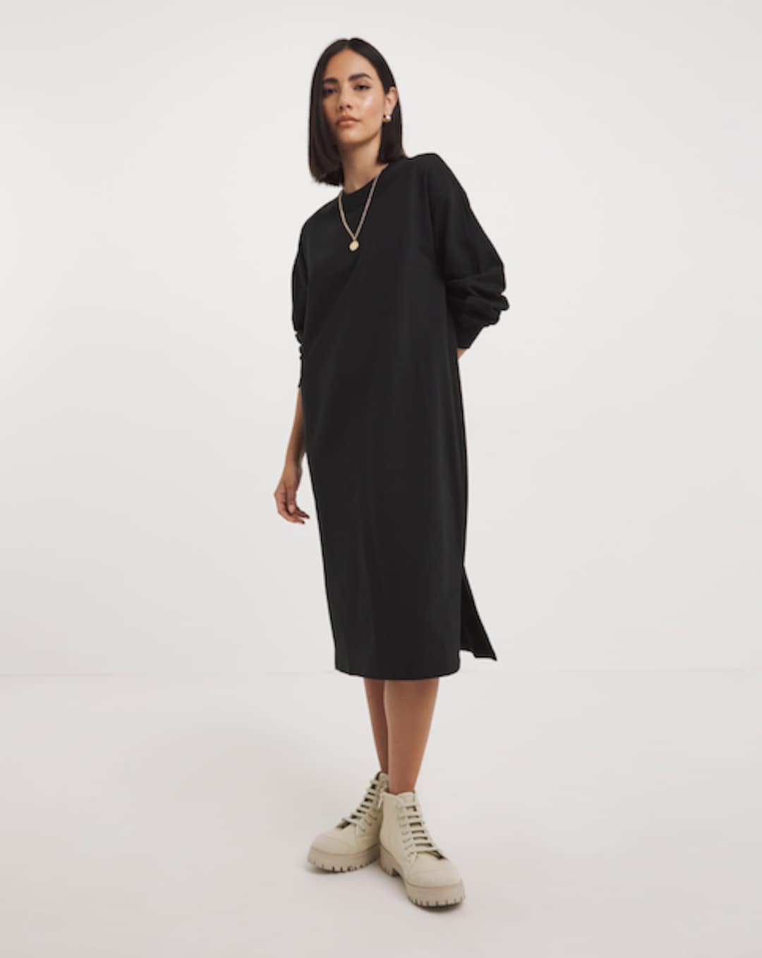 navy blue dress for baby girl Fashion Bodycon Dress Woman Autumn Winter Casual Black White Elegant V-neck  Zipper Long Sleeve Midi Dresses For Women Robe Femem