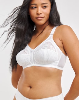 Pretty Secrets Dotty Full Cup Non Wired Bra B-G White