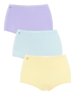 sloggi Basic+ Maxi Cotton Briefs, Pack of 3, Green/Lilac/Yellow at