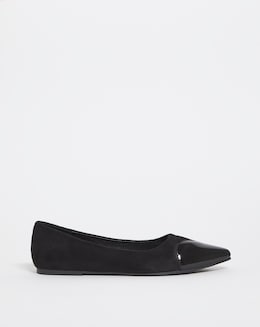 Maya Heart Toe Cap Ballerina Shoes Ex Wide Fit