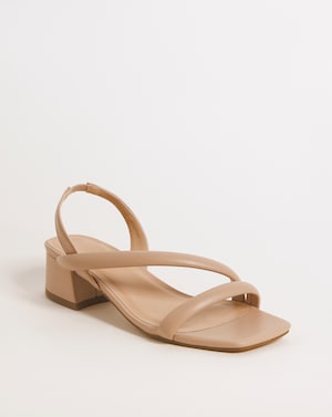 Asymmetric Low Heeled Sandals Ex Wide - Image 3