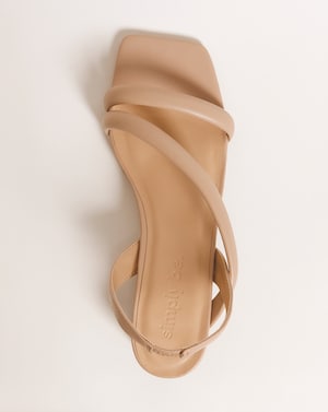 Asymmetric Low Heeled Sandals Ex Wide - Image 2