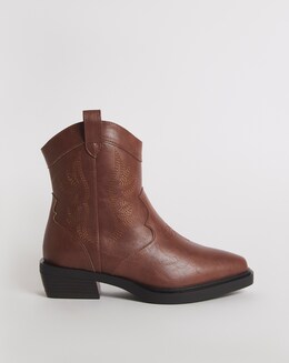 Vita Classic Ankle Western Cowboy Boots Wide Fit