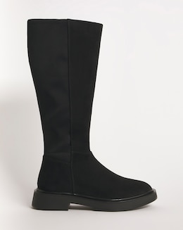 Tarra Stretch Back Knee High Boots Ex Wide Fit Curvy Calf