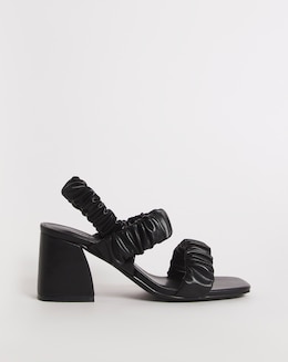 Estell Stretch Ruched Heeled Sandals Wide Fit