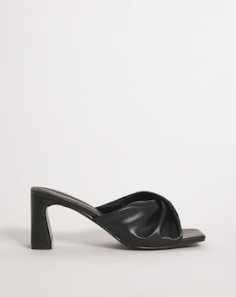 Enya Twist Heeled Mule Sandals Ex Wide Fit