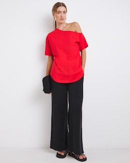 Red Off The Shoulder Top