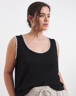 Black Whipstitch Vest