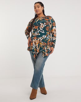Joe Browns Hanky Hem Floral Longline Jersey Tunic