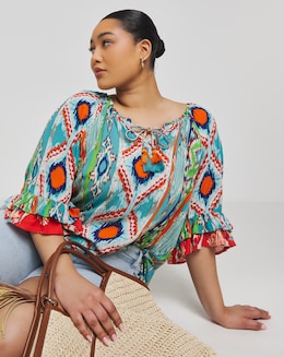 Joe Browns Ibiza Sunset Boho Crinkle Top