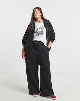Black True Wide Leg Jogger