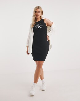 Calvin Klein Jeans Monologo Rib Tank Dress