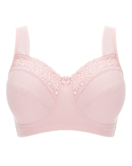Miss Mary of Sweden Broderie Anglaise Cotton Non Wired Bra Pink