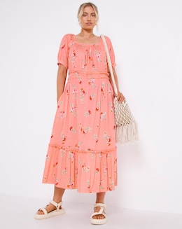 16+ Pink And Orange Maxi Dress