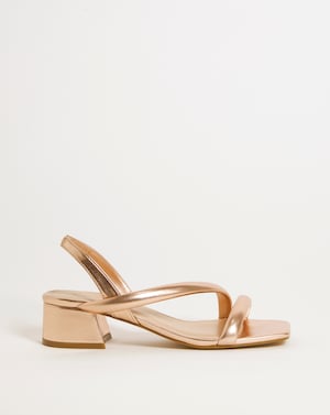 Asymmetric Low Heeled Sandals Ex Wide - Image 1