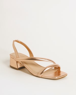Asymmetric Low Heeled Sandals Ex Wide - Image 2