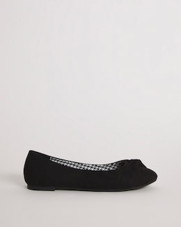 Nova Twist Front Ballerina Shoes Ex Wide Fit