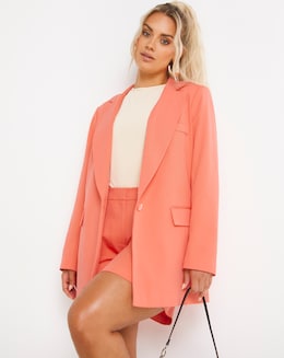Coral Relaxed Single Breasted Blazer