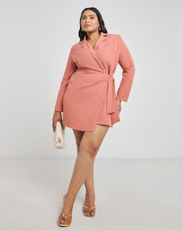 Terracotta Simply Be Twist Front Blazer Dress