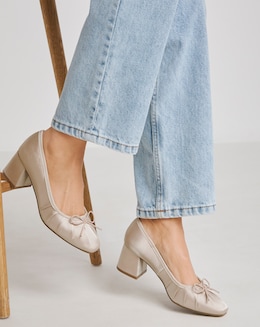 Dreamer Block Heel Ballerina Shoes Extra Wide EEE Fit